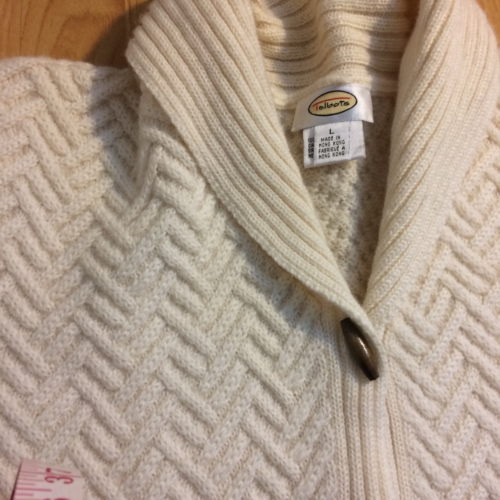 TALBOTS fisherman knit cardigan
